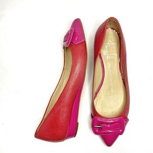 Franco Sarto the artist’s collection Hendrix fuchsia pointed toe baby wedge